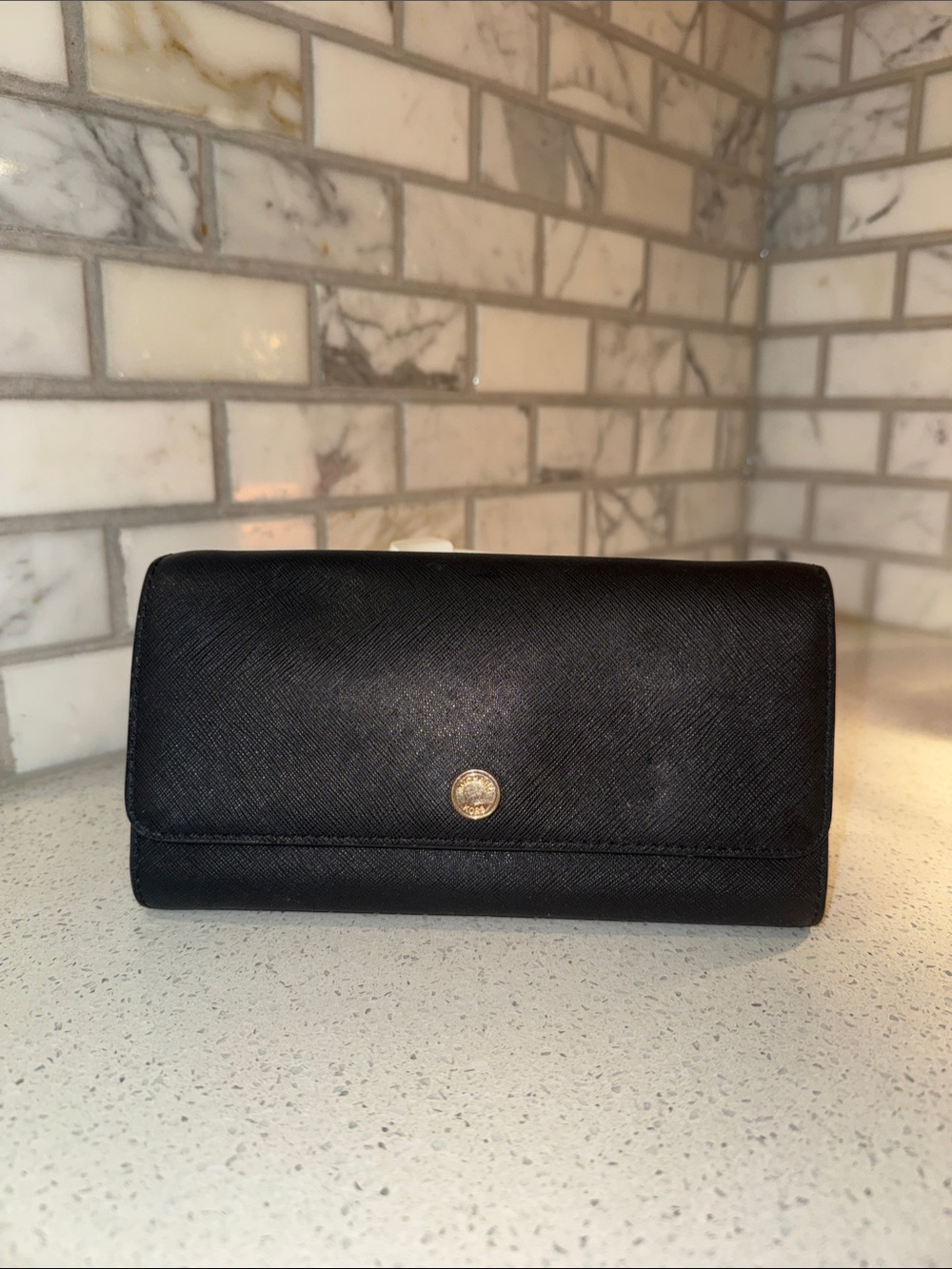 Michael Kors Classic Black Saffiano Leather Wallet Clutch